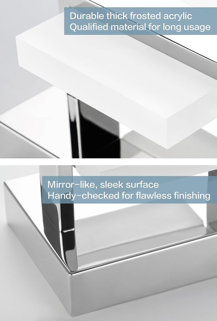 Modern Vanity Light Chrome, 32W Dimmable LED Bathroom Light Fixture Over Mirror, 2560LM Bright Minimalist Vanity