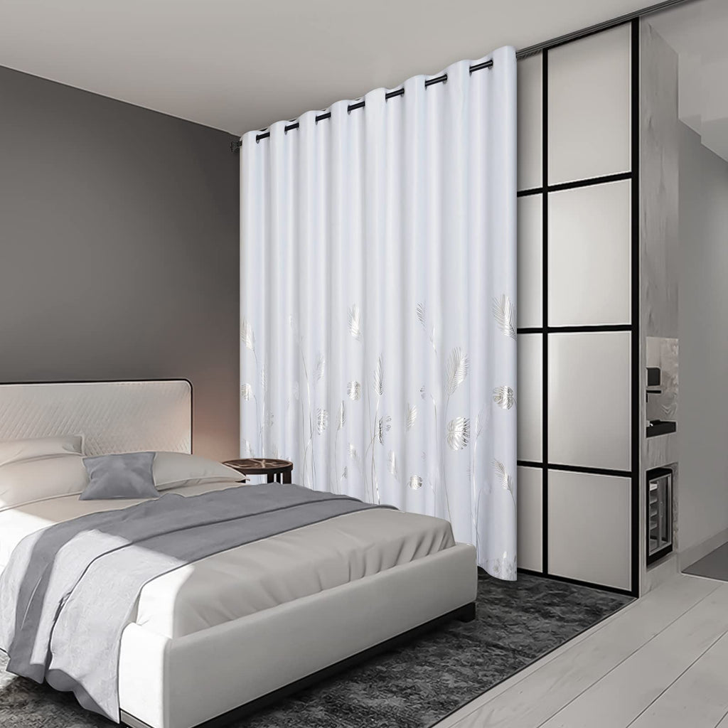 Greyish White Sliding Glass Door Curtain Door