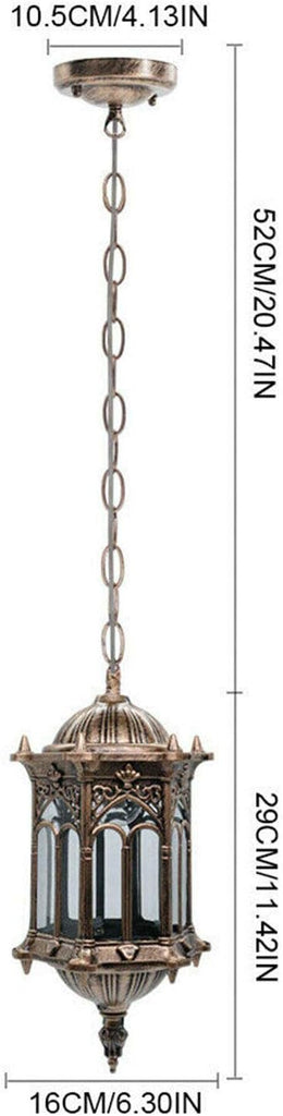 Gazebo Lights Outdoor Hanging Lantern, Rustic Pendant Light Fixture, Outside Waterproof Chandelier