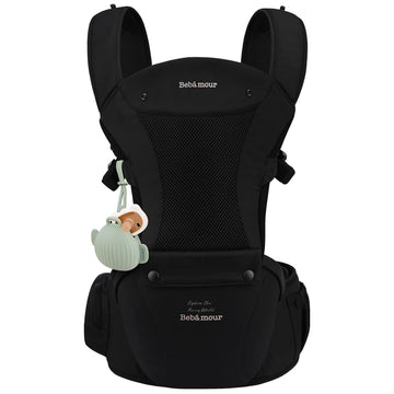 Baby Carrier with Hip Seat,All-Position Breathable Mesh Hip Seat & Carrier 0-36Months with Head Hood, 3 PCS Cotton