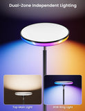 LED Torchiere Floor Lamp with RGB Ambient Light, 42W 3700LM Bright Dimmable Sky Lamp