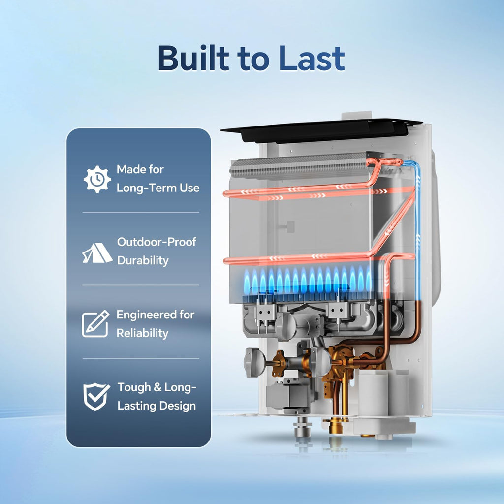 1.32 GPM Portable Propane Water Heater, 34, 000 BTU 5L Tankless Water Heater Gas for Outdoor