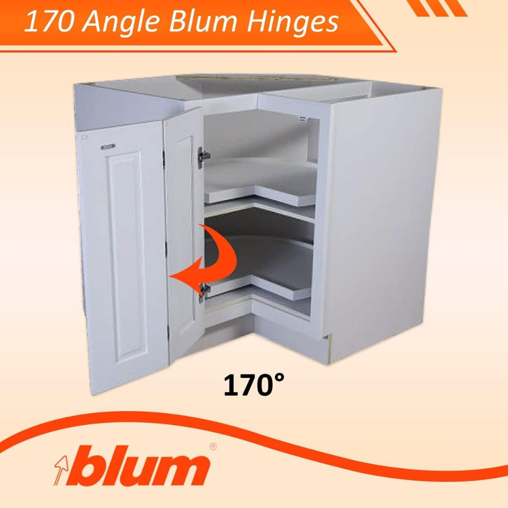 170 Degree (B71T655) Cabinet Hinges Bundle - Pack of 2 Full Overlay Self Close Door Face Frame Nickel Hinges with