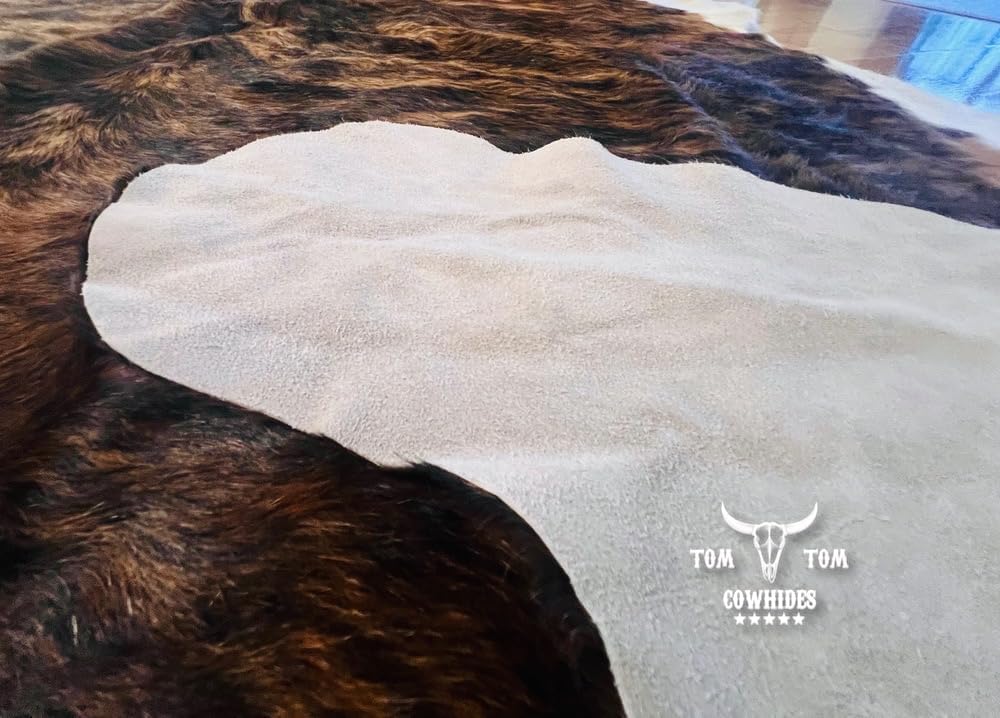 Rug 6x6 Brindle Dark Natural Leather