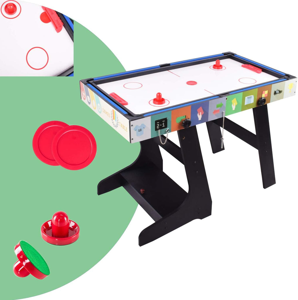 4FT 4 in 1 Folding Muliti Sports Game Table, Combo Table - Pool/Snooker Table, Air Hockey Table,Table Tennis