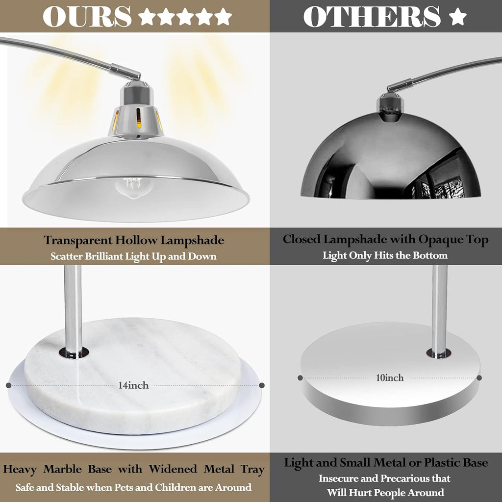 Modern 77" Arc Floor Lamp - Adjustable Sliver Standing Lamp, Rotatable Arch Metal Pole Task Lamp Over The Couch