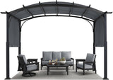 10x12ft Outdoor Retractable Pergola with Sun Shade Canopy Patio Metal Garden Pergola,Dark Grey