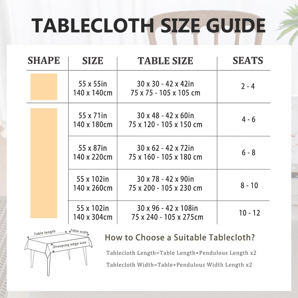 Linen Style Embroidered Tablecloth, Waterproof and Wrinkle-Resistant Table Cloth Rectangle Tables, F