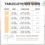 Linen Style Embroidered Tablecloth, Waterproof and Wrinkle-Resistant Table Cloth Rectangle Tables, F