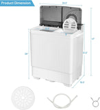 Washing Machine Semi-automatic, Twin Tub Washer with Spin Dryer, 26lbs Capacity, Built-in Drain Pump, Portable Laundry