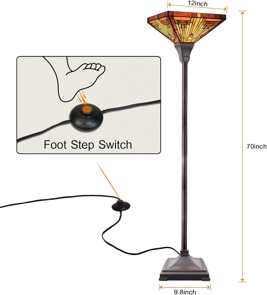 Tiffany Lamp Stained Glass Torchiere Floor Lamp