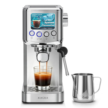 Cold Brew Espresso Machine with Milk Frother, Grey