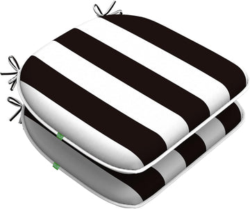 Outdoor Chair Cushions Set of 2, Patio Seat Cushions D16xW17 Inch with Ties Furniture Chairs Home Garden Use, Cabana