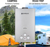 Tankless Water Heater, Camplux Outdoor Portable Propane Gas Tankless Water Heater With Rain Cap for Camping Showers