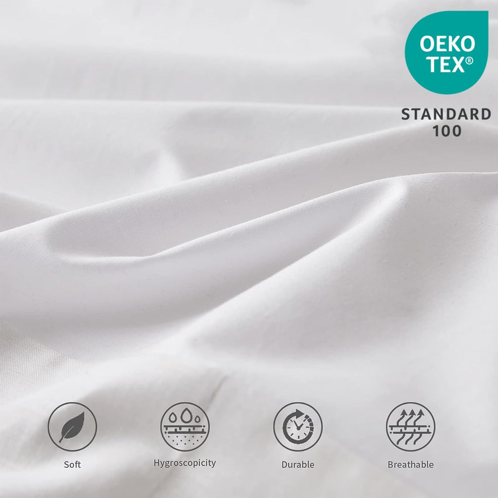French Linen Bed Skirt Split Corner with Button 18 Inch Tailored Drop