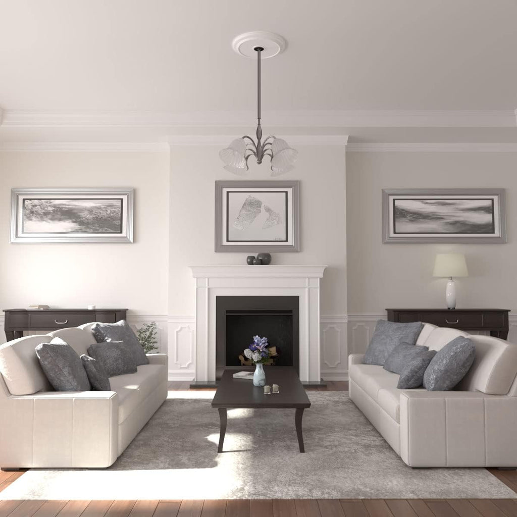 Crendon Ceiling Medallion, 24 1/8"OD x 4 3/8"ID x 2 1/4"P (Fits Canopies up to 4 3/8"), Factory Primed