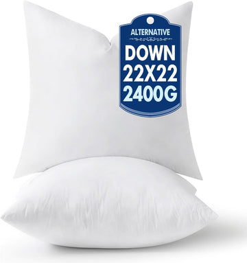 22x22 Pillow Inserts,Down Alternative Throw Pillows - Set of 2