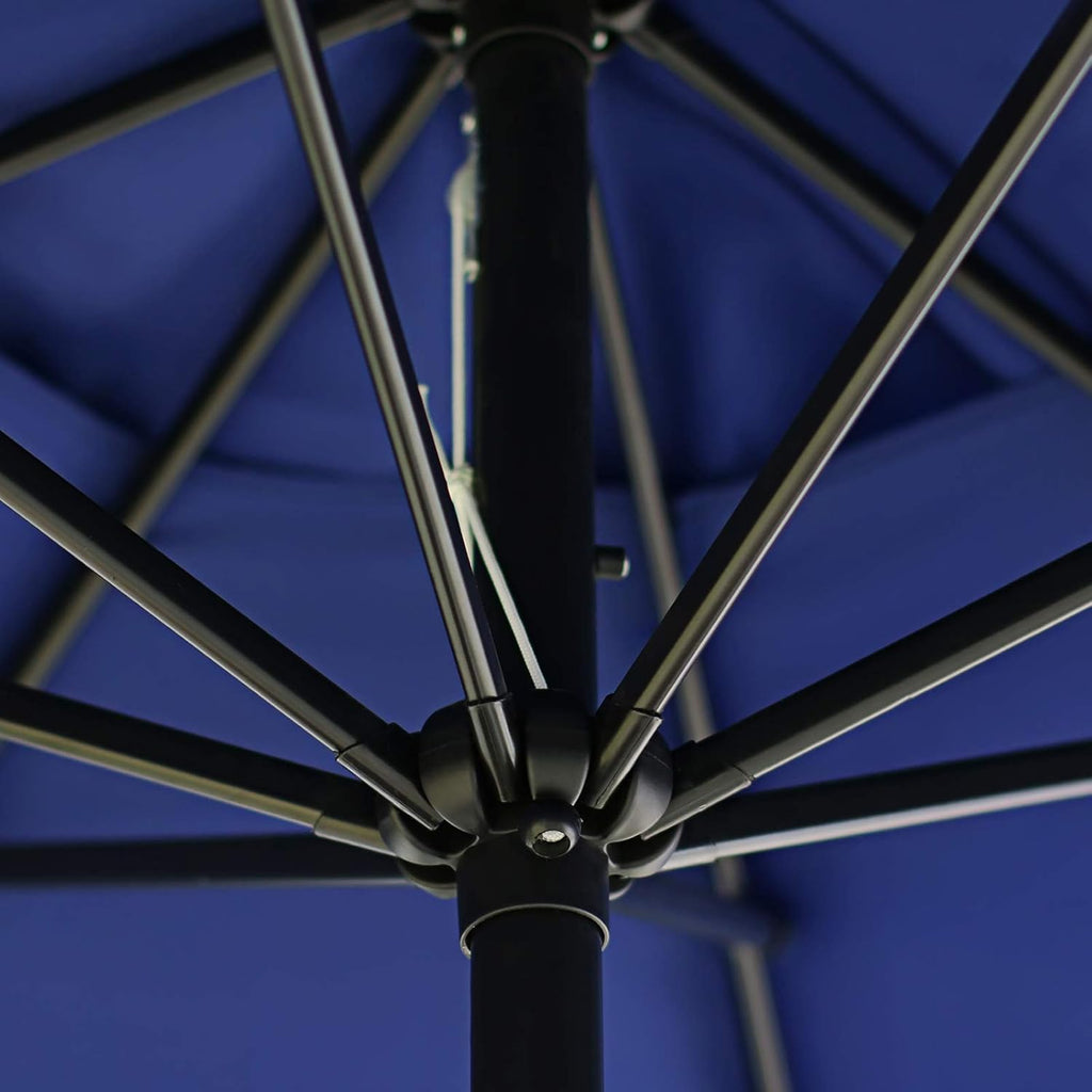 9Ft Patio Umbrella Outdoor Table Umbrella with 8 Sturdy Ribs (Navy Blue)