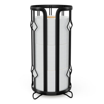 Toilet Paper Holder Stand, Freestanding Toilet Paper Storage, Black