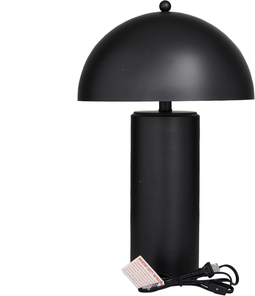 79 Metal Room Accent Lamp Table Lamp with Dome Shade, Lamp 14" x 14" x 22", Black