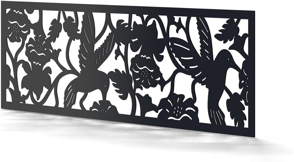 Hummingbird Fence Topper Panels, Aluminum Topper for Garden & Yard Privacy, Privacy Insert, Decorative Exterior Fence