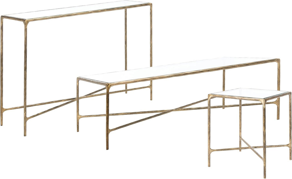 Couture Collection Jessa Brass/Glass Top Rectangle Coffee Table (Fully Assembled)