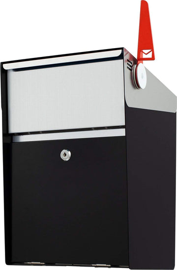 Signal - Stainless Steel Post Mount Modern Design Mailbox with Lock and Key Extra Large Letterbox Rust Proof for Modern