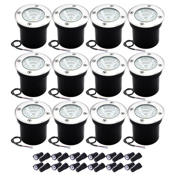 Well Lights LED Low Voltage Landscape Lights, Outdoor In Ground Light 12V-24V 5W Warm White 3000K, IP65