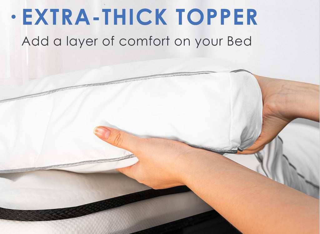Mattress Topper Full Cooling Plush Pillow Top Mattress Pad Feather Bed Topper, Extra Thick Hotel Quality Down