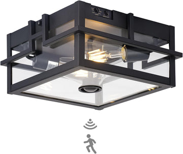 Upgraded Motion Sensor Outdoor Ceiling Light,outdoor flush mount porch light with Adjustable sensor