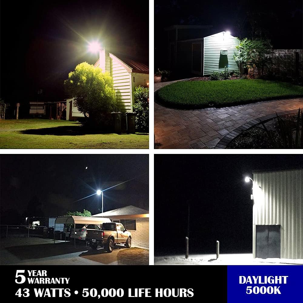 LuminaGuard 43W LED Dusk to Dawn Barn Light, Silver Gray, 1-Pack | 5000lm 5000K daylight, UL Listed security light