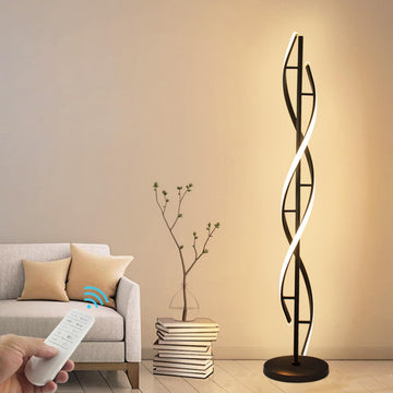 Modern Spiral Floor Lamps, 40W LED Floor Lamp with Remote Control, 60 Inch 3 Color Temperatures & Dimmable