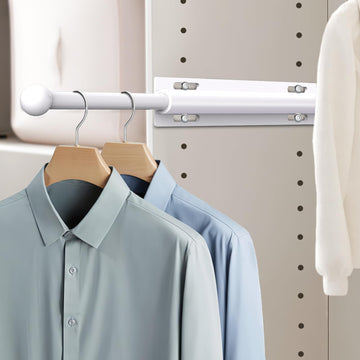 12" Valet Rod for Closet Pull Out, 2-Pack, White