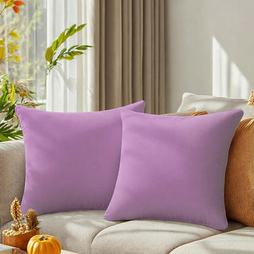 Light Purple Velvet Throw Pillow Covers 22x22 Inch Set of 2