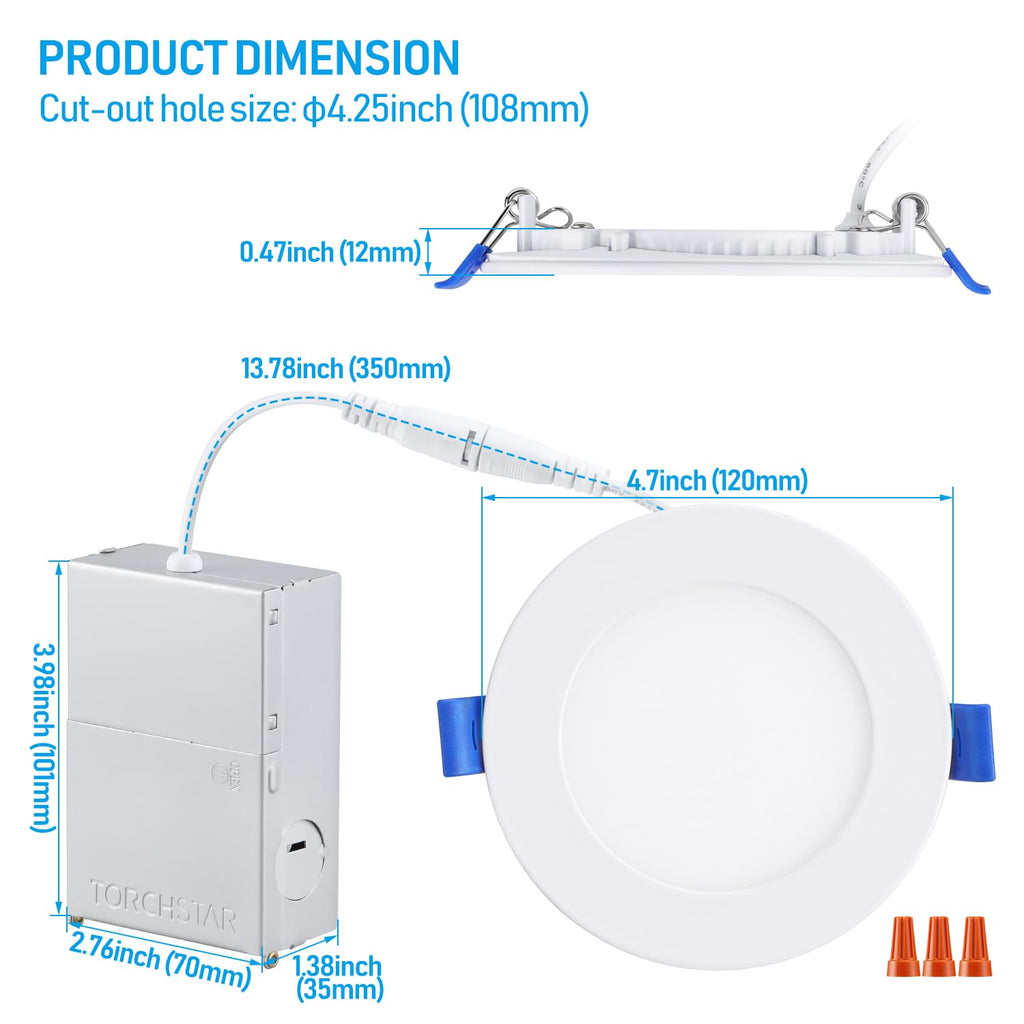Ultra-Thin LED Recessed Light, 5000K Daylight