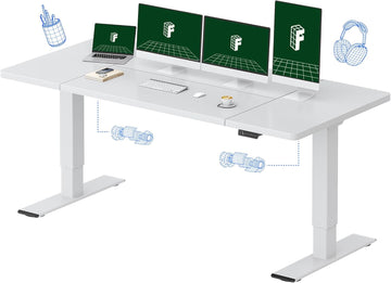 79x32 Inch Large Dual Motor Electric Standing Desk, White