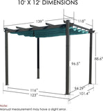 Morgan Outdoor Retractable Pergola with Sun Shade Canopy Patio Aluminum Pergola Shelter for Backyard Deck Garden