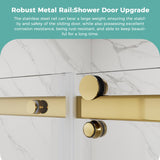 56-60" W x 72" H Frameless Shower Door with SGCC Tempered Ultra-Clear Glass, Water Repellent Sliding Shower Door