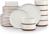 24 Pieces Porcelain Dinnerware Sets, Premium Plates and Bowls Set, High-Fired Ceramic Dishes Set for 8