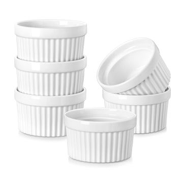 Creme Brulee 6 oz Oven Safe, Porcelain, Set of 6, White