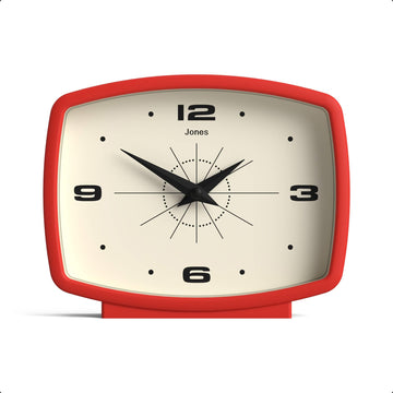 Film Desk Clock | Retro Rectangular Design | Red