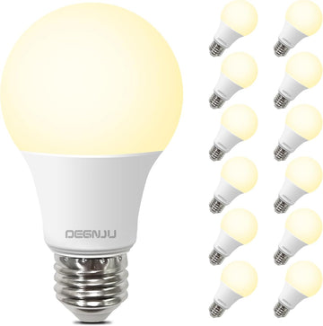 A19 LED Light Bulbs, 60 Watt Equivalent LED Bulbs, Soft White 2700K, 800 Lumens, E26 Standard Base, Non-Dimmable, 8W (12 Pack)