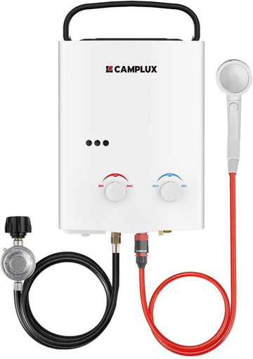 5L Portable Tankless Water Heater, 1.32 GPM Outdoor Propane Shower for Camping, RV, Off-Grid