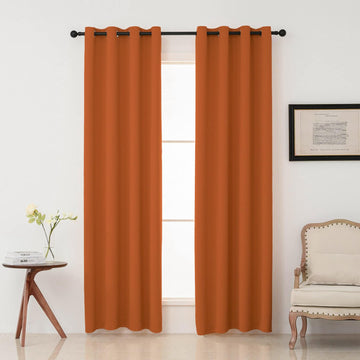 Grommet Blackout Curtains 96 Inches Long 2 Panels, Light Blocking Window Drapes, Thermal Insulated, Noise Reduction
