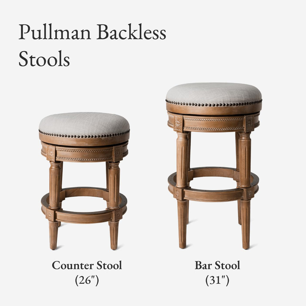 Pullman Backless Bar Stool, Reclaimed Oak Finish, 31"