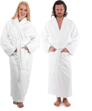 Unisex Luxury Plush Velour Premium Cotton Bathrobe - Ultra Soft And Absorbent Long Robe