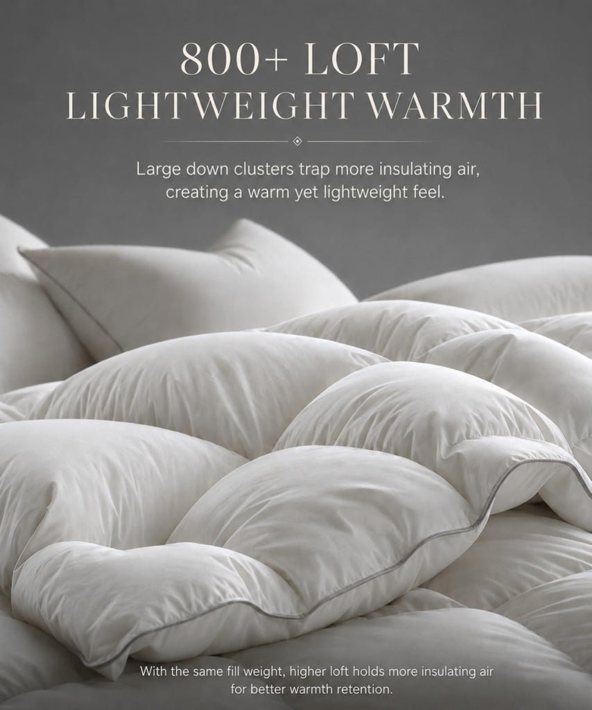 Goose Feather Down Fiber Comforter 100% Cotton Shell King Size Duvet Insert