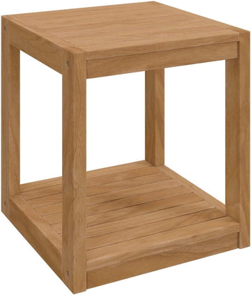 Carlsbad Teak Wood Outdoor Patio Side Table in Natural