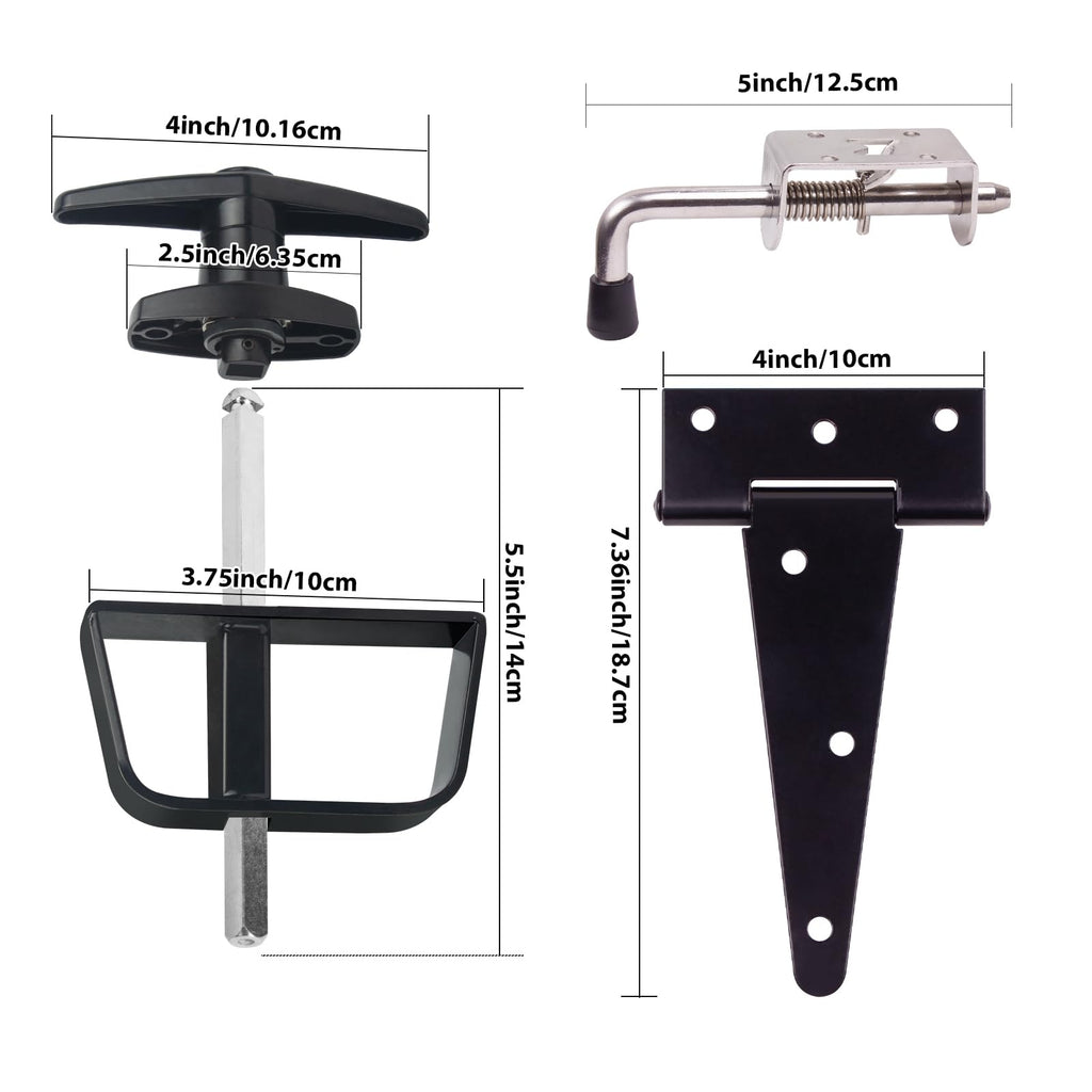 Door Hardware Kit - Complete Gate Set with Hinges, Latch, Lock & Handle for Your Shed Door