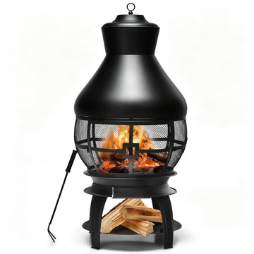 Wood Burning Chiminea, Heavy Duty Fireplace Chiminea